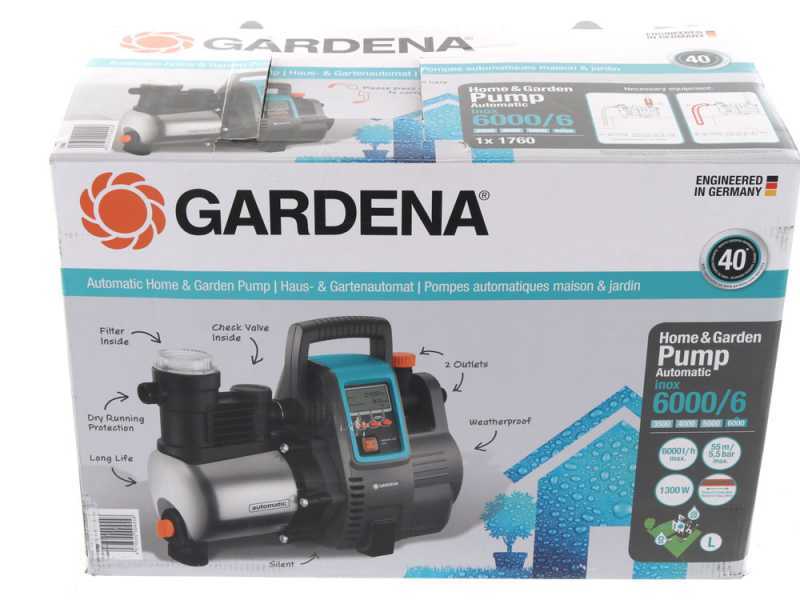 GARDENA Pompe auto. maison et jardin 6000/5E LCD Premium– 1300W