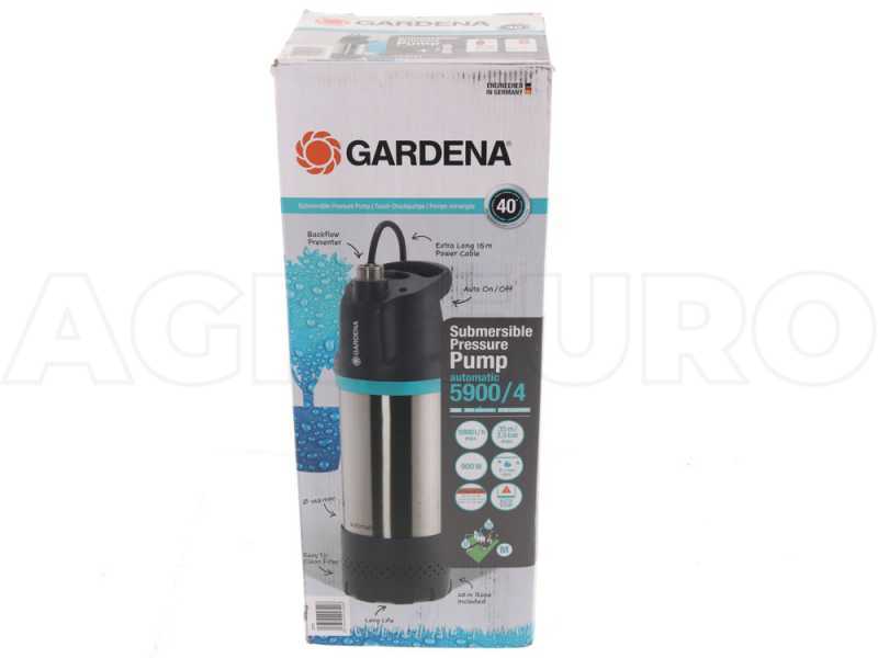 Pompe Gardena &agrave; immersion 5900/4 inox automatic - pour eaux claires - 900W