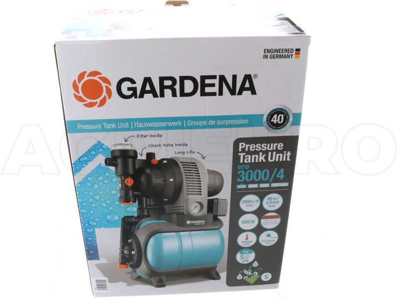 Pompe Surpresseur Gardena 3000/4 Eco - 2800 l/h - 650W - Inox