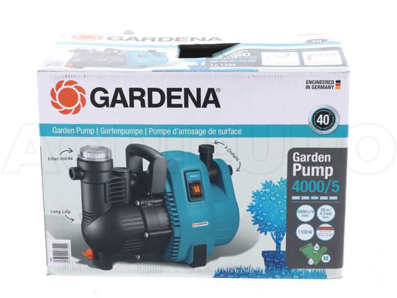 Pompe de jardin Gardena 4000/5 - 1100W- pour eaux claires - 4,5 Bars