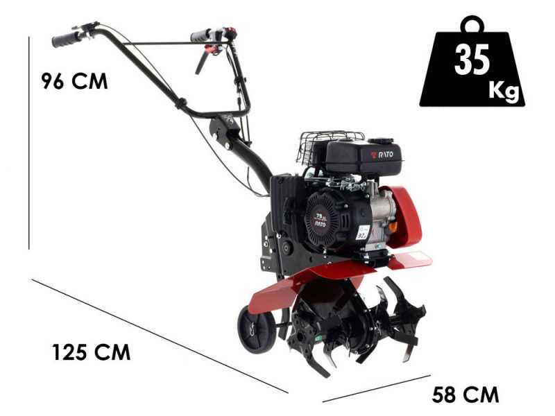 Motobineuse Italian Power RG1.5-40 avec moteur thermique &agrave; essence de 79 cm3 - fraise de 40 cm