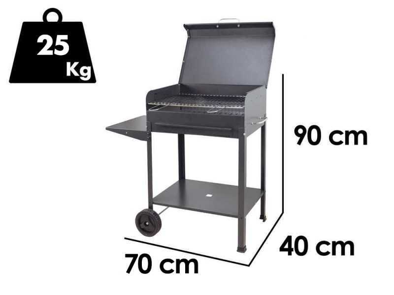 Seven Italy Polifemo Large - Barbecue &agrave; charbon en fer artisanal - 67,5x37&nbsp;cm