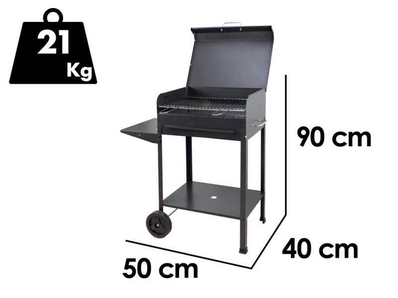 Seven Italy Polifemo Small - Barbecue &agrave; charbon en fer artisanal - 47,5x37&nbsp;cm
