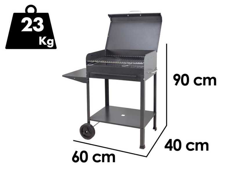 Seven Italy Polifemo Medium - Barbecue &agrave; charbon en fer artisanal - 57,5x37&nbsp;cm