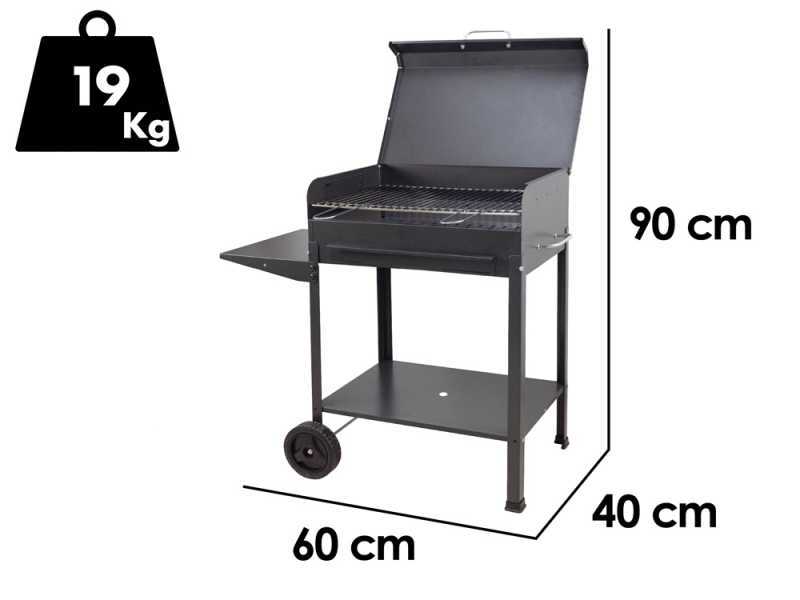 Seven Italy Vanessa Medium - Barbecue &agrave; charbon en fer artisanal - 57,5x37&nbsp;cm