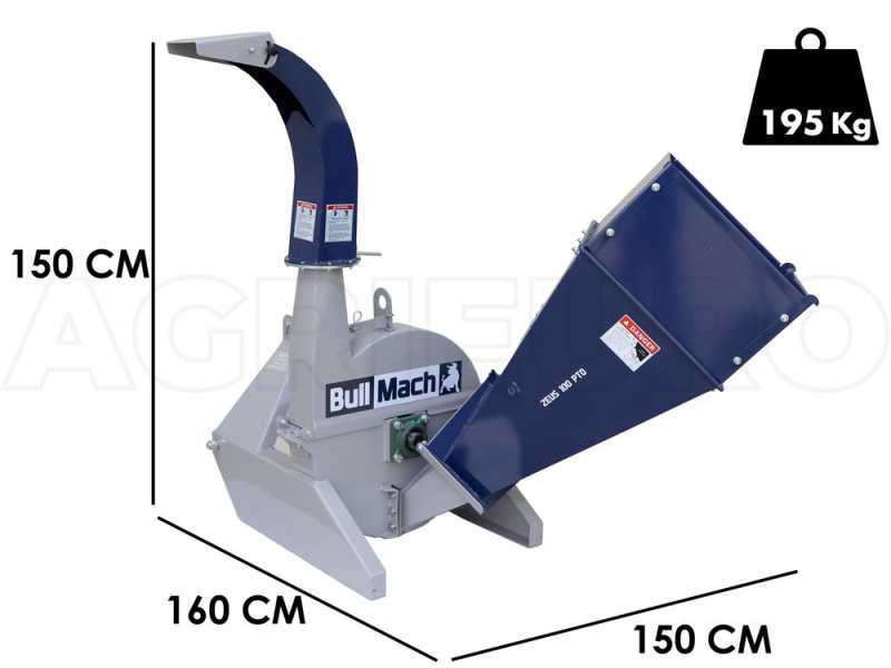 Broyeur sur tracteur BullMach ZEUS 100 PTO - broyeur de branches et v&eacute;g&eacute;taux