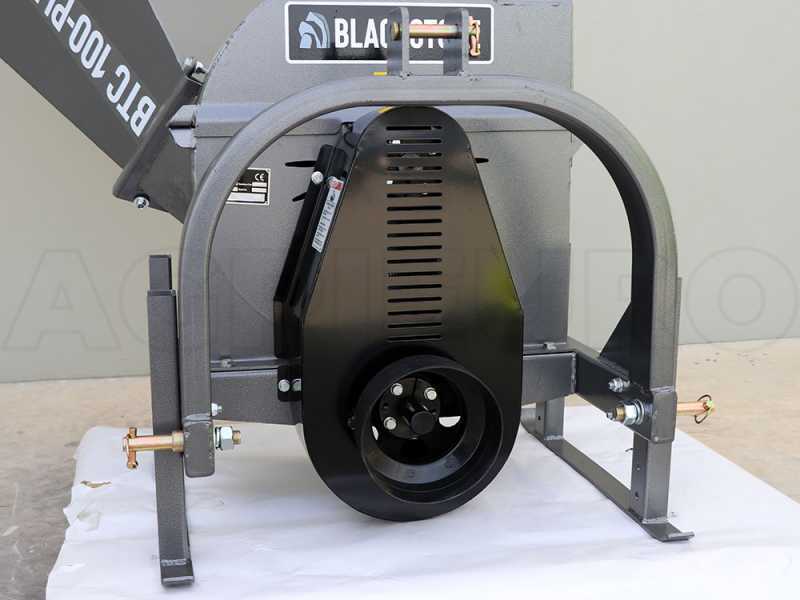 Transmission pro doppelt courroie renforcée assurant die Schutz des Motor und des rotor des Häcksler contre die chocs internes und contre-coups