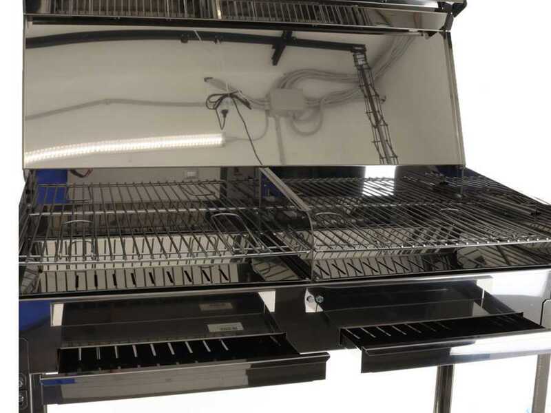 Mille Achille Big - Barbecue &agrave; charbon en acier inox artisanal - 2x 47,5x37&nbsp;cm