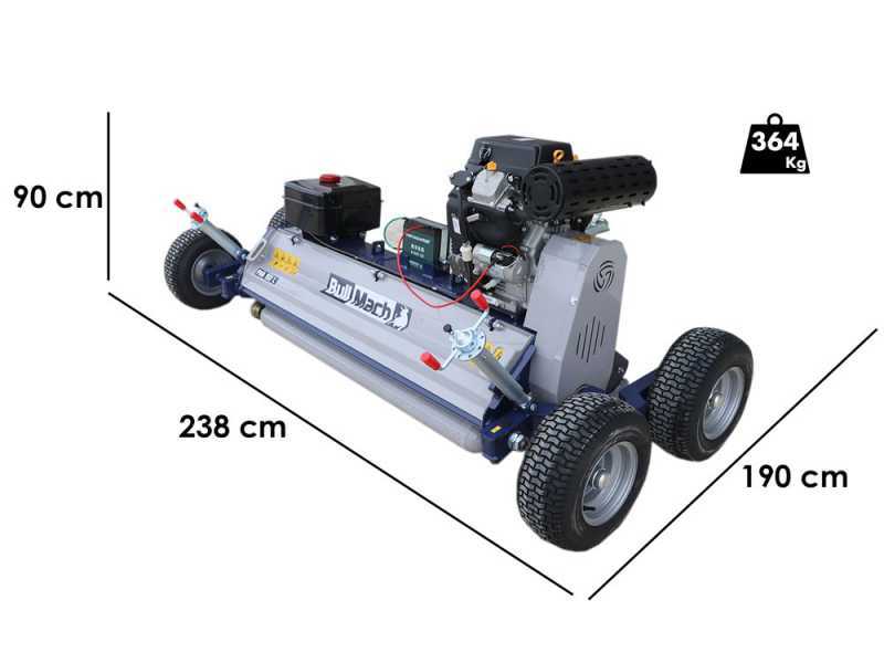 BullMach PAN 150 L - Tondeuse d&eacute;broussailleuse tract&eacute;e pour quad - Loncin LC2V80FD