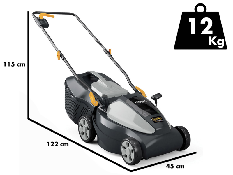Tondeuse &agrave; gazon &eacute;lectrique sur batterie Alpina AL1 3420 Li  - tondeuse avec bac de ramassage