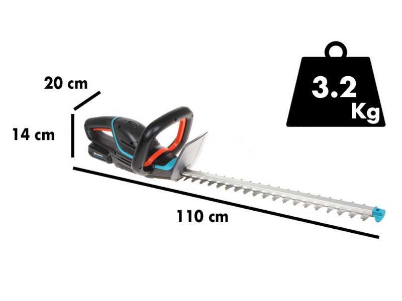 Taille-haie &agrave; batterie au lithium Gardena ComfortCut P4A 60/18V - 2,5 Ah, lame 60 cm - Ouverture des dents 20mm