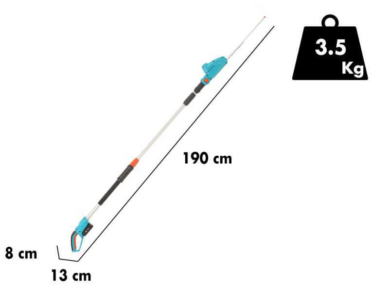 Taille-haie &eacute;lectrique t&eacute;lescopique Gardena P4 Ready To Use Set 42 cm batterie au lithium 18V-2,5Ah, lame 42 cm