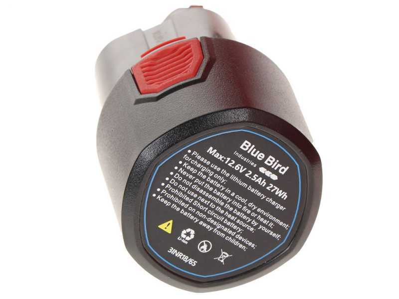 &Eacute;lagueuse sur batterie Blue Bird CS 22-04 - 2 Batteries de 12.6V 2.5Ah - Capacit&eacute; de coupe 100mm