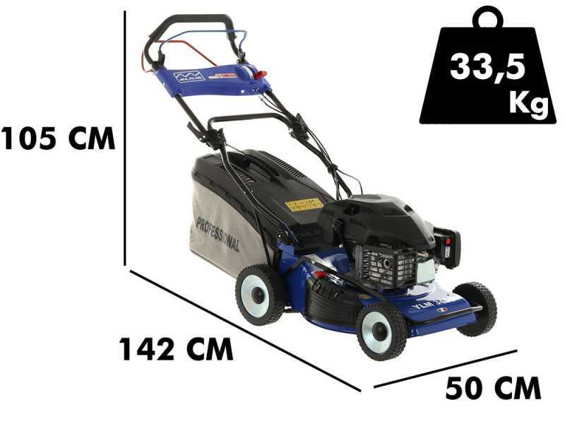 Tondeuse thermique autotract&eacute;e Ma.ri.na Systems YLM 346 S - ch&acirc;ssis en acier - Coupe 46cm - moteur Yamaha MA190 - 4 en 1