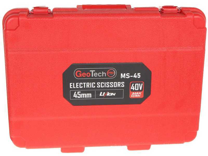 S&eacute;cateur &eacute;lectrique de taille sur batterie GeoTech Pro MS-45 - Diam&egrave;tre de coupe max 45 mm