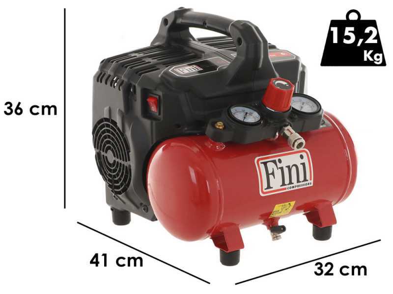 Compresseur &eacute;lectrique compacte portatif Fini SILTEK S/6 - Moteur 1 CV - 8 bars