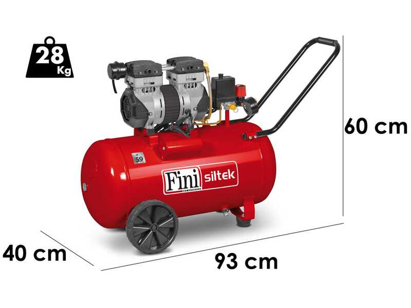 Fini Siltek 50 - Compresseur d'air &eacute;lectrique - Cuve 50 L - Pression 8 Bars
