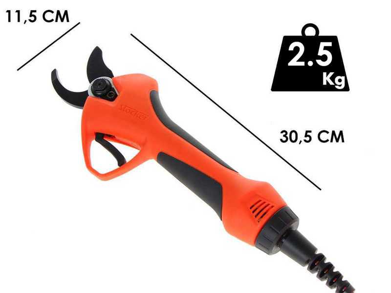 S&eacute;cateur de taille &agrave; batterie Stocker Vulcano E-35 TPC - Batterie de 43,2 et 4,4 Ah
