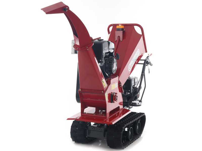 Broyeur autotract&eacute; &agrave; chenille sur brouette motoris&eacute;e GeoTech PRO BMS155 LE moteur essence 6,5/15 CV