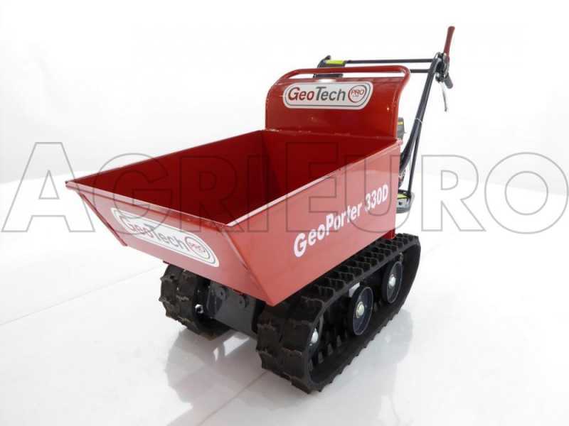 GeoTech PRO BMS155 LE  - Broyeur autotract&eacute; &agrave; chenille sur brouette motoris&eacute;e - Moteur 6,5/15 CV - Benne dumper