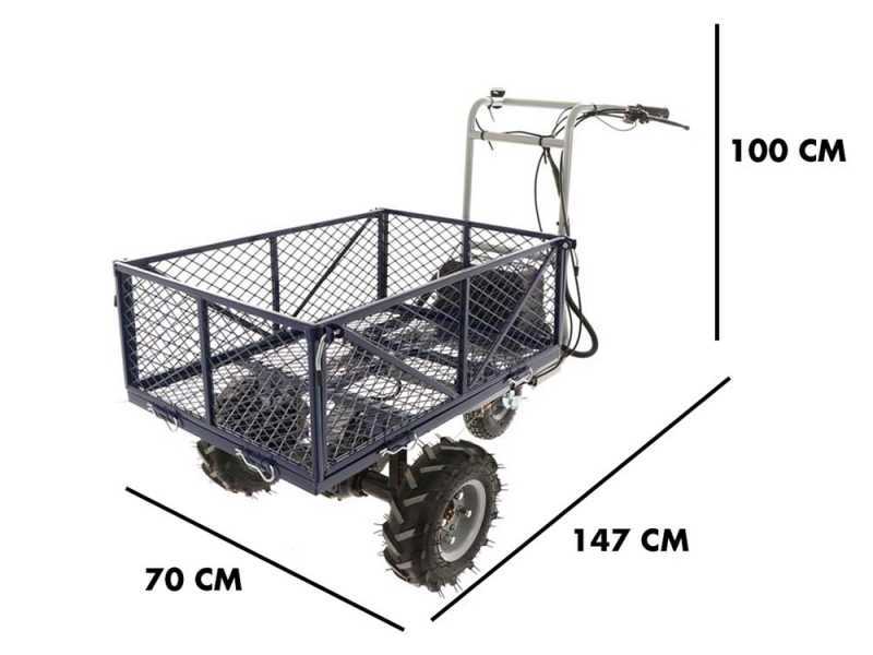 Brouette &agrave; batterie &agrave; roues BullMach Helios 230 O avec 2 batteries 48V 2Ah