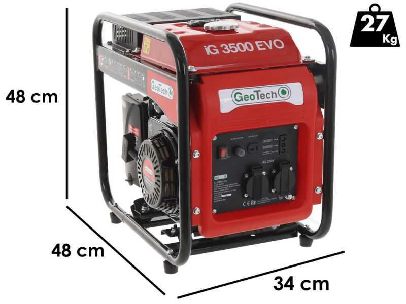Geotech iG 3500 EVO - Groupe &eacute;lectrog&egrave;ne &agrave; inverter 3.5 kW monophas&eacute; - Moteur 6.5 CV