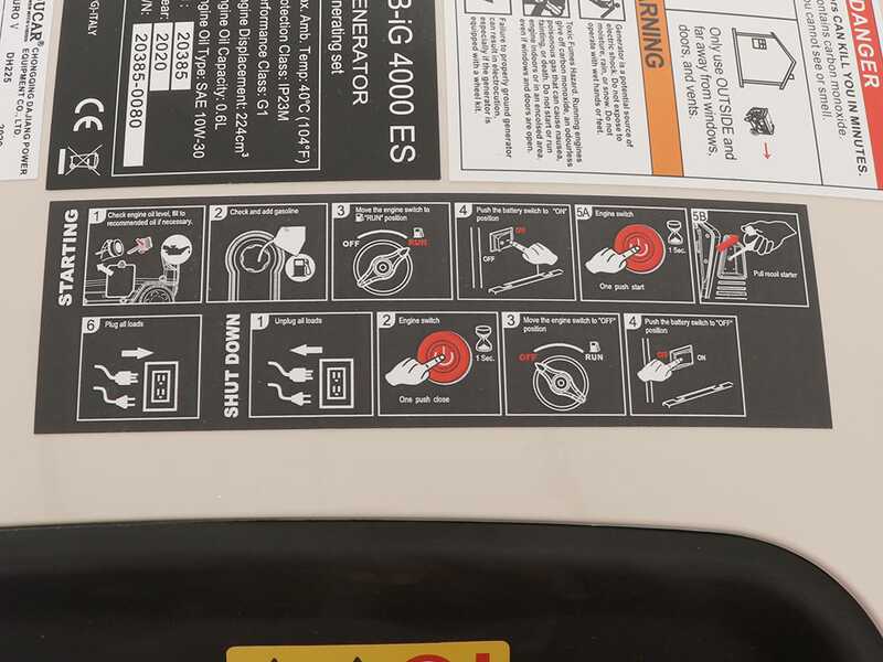 BlackStone B-iG 4000 ES - Groupe &eacute;lectrog&egrave;ne inverter &agrave; essence version &agrave; roues 3.8 kW - Continue 3.5 kW monophas&eacute;