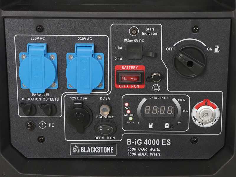 BlackStone B-iG 4000 ES - Groupe &eacute;lectrog&egrave;ne inverter &agrave; essence version &agrave; roues 3.8 kW - Continue 3.5 kW monophas&eacute;