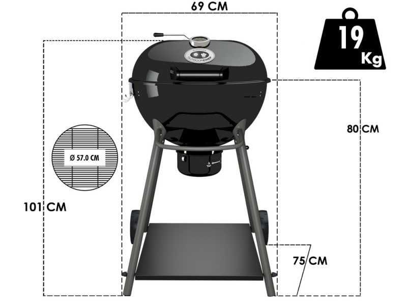 Couvercle Noir Intense pour Barbecue à Charbon ø 57cm Weber -  , N°1 du chauffage au bois sur Internet