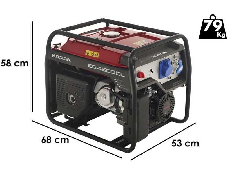 Honda EG 4500 CL - Groupe &eacute;lectrog&egrave;ne &agrave; essence avec AVR 4.5 kW - Continu 4 kW Monophas&eacute;