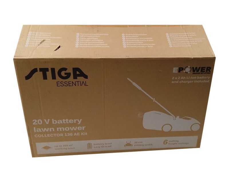 Tondeuse &agrave; gazon &agrave; batterie Stiga Collector 136 AE Kit - 40V 2.0 Ah