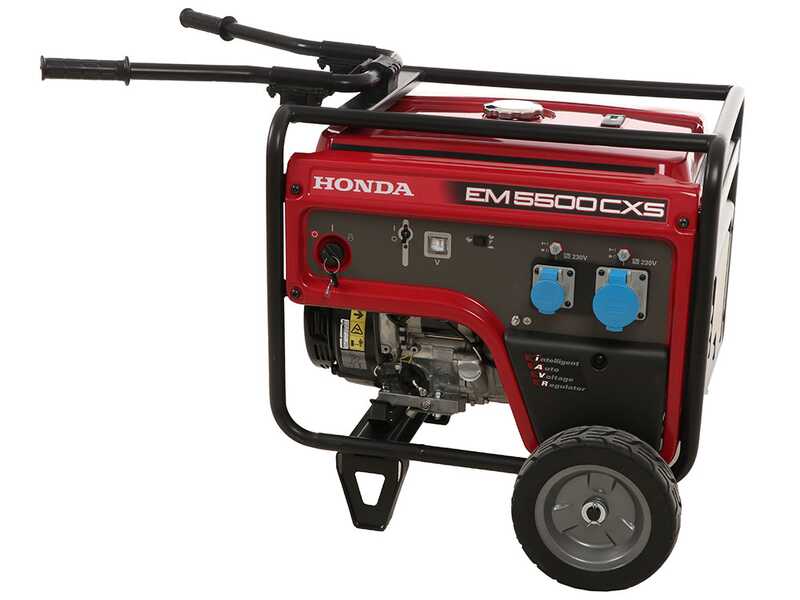 Honda EM 5500CXS - Groupe &eacute;lectrog&egrave;ne sur chariot &agrave; essence avec AVR 5.5 kW - Continu 5 kw Monophas&eacute;