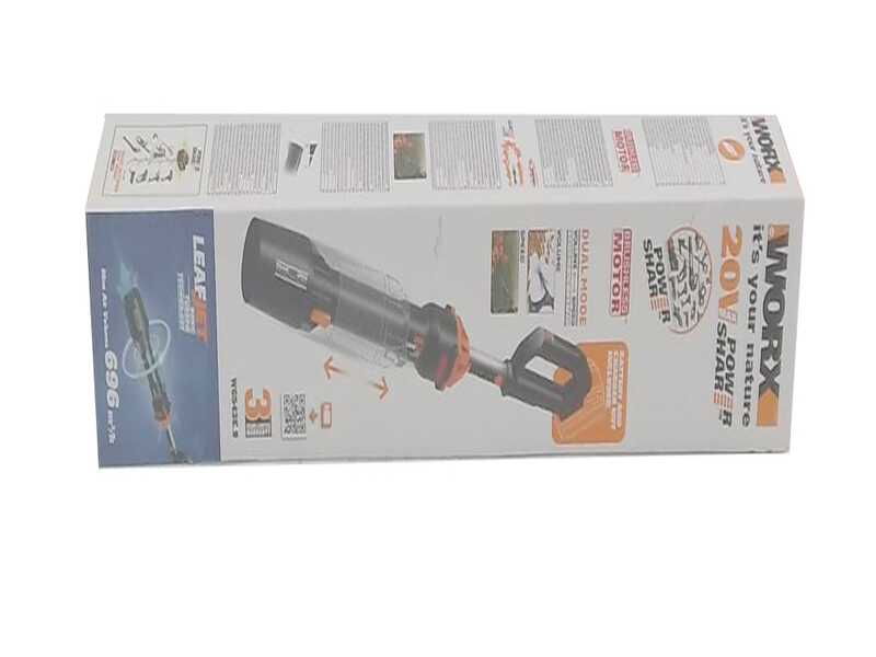 Worx Hyper WG543E - Souffleur de feuilles &agrave; batterie 20V 4Ah + 1 batterie 20V 4Ah offerte
