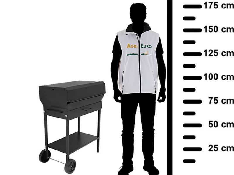 Mille Doriano - Barbecue &agrave; charbon en fer artisanal - 67,5x37&nbsp;cm