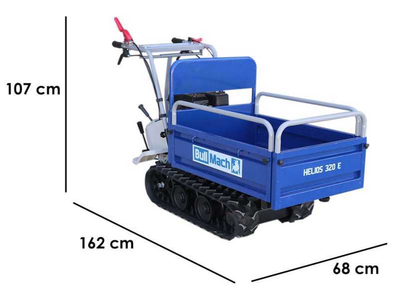Brouette &agrave; moteur &agrave; chenilles BullMach Helios 320 E - Caisson extensible manuel 320Kg