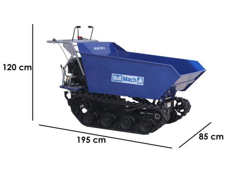 Brouette &agrave; moteur &agrave; chenilles BullMach Helios 500 D - Caisson dumper hydraulique 500Kg