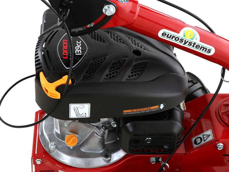 Motofaucheuse bilame Eurosystems M210 autotract&eacute;e thermique &agrave; moteur essence Loncin 139 cc