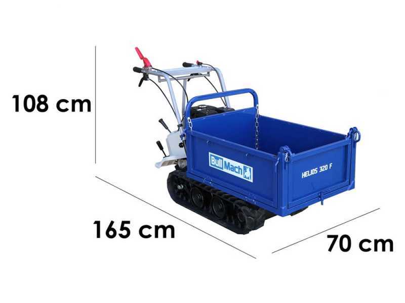 Brouette &agrave; moteur &agrave; chenilles BullMach Helios 320 F avec ridelles ouvrables - Charge 320 kg