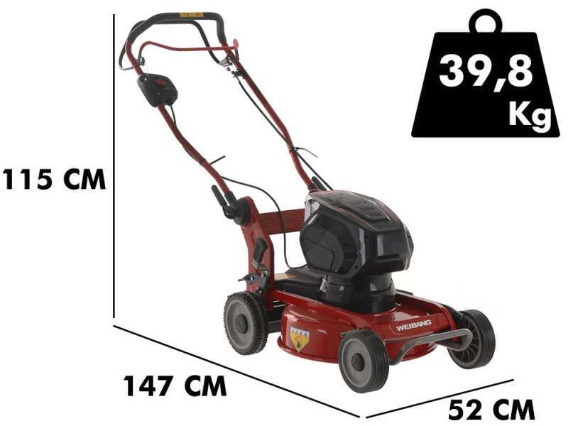 Tondeuse &agrave; gazon mulching &eacute;lectrique &agrave; batterie Weibang WB462SEM - Batterie de 120V/4Ah