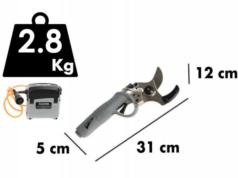 S&eacute;cateur &eacute;lectrique de taille BlackStone 500-BP - 1 batterie 5.2 Ah 36 V