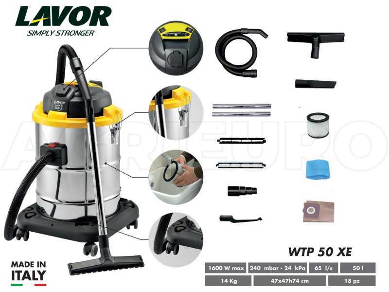 Lavor WTP 50 XE - Aspirateur eau et poussi&egrave;re - avec bidon 50 L - 1600 W