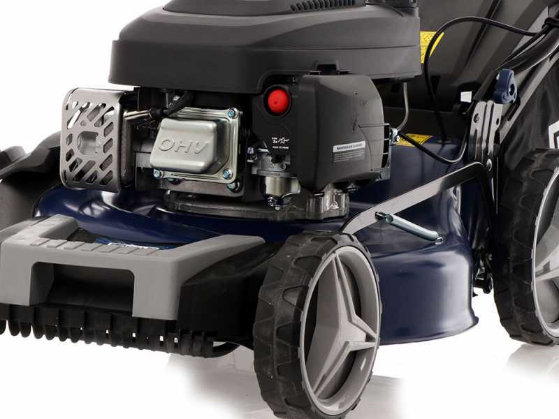 Tondeuse &agrave; gazon thermique BullMach ACHILLE 51 E avec d&eacute;marrage &eacute;lectrique - 4 en 1 - Moteur thermique de 224cm3