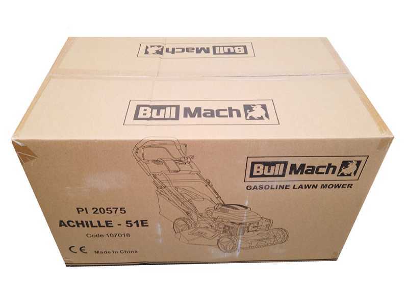 Tondeuse &agrave; gazon thermique BullMach ACHILLE 51 E avec d&eacute;marrage &eacute;lectrique - 4 en 1 - Moteur thermique de 224cm3