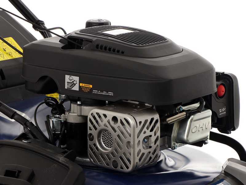 Tondeuse &agrave; gazon thermique BullMach ACHILLE 51 E avec d&eacute;marrage &eacute;lectrique - 4 en 1 - Moteur thermique de 224cm3