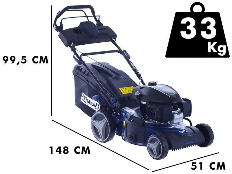 BullMach ECTOR 46 H - Tondeuse &agrave; gazon thermique tract&eacute;e - 4 en 1 - Moteur Honda GCVx170