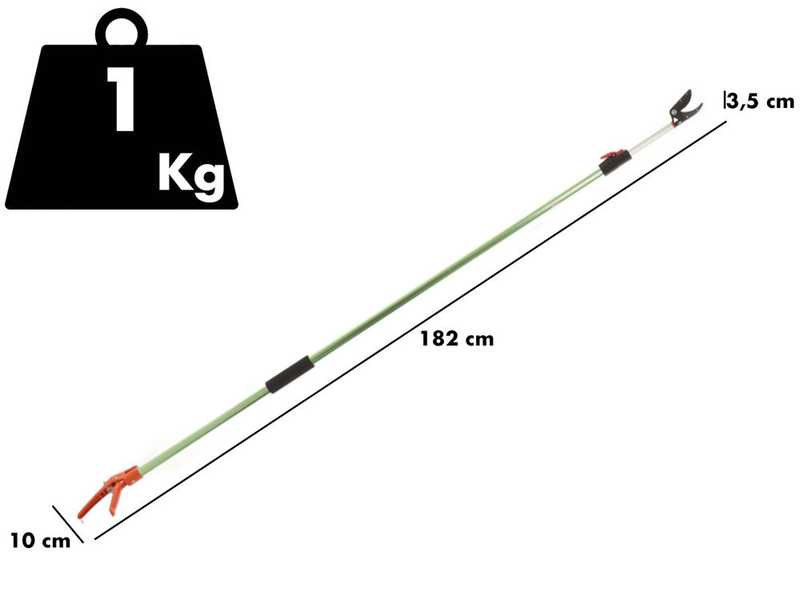 GeoTech FP 180-300 EVO - Coupe-branches sur perche t&eacute;lescopique avec syst&egrave;me coupe-maintien