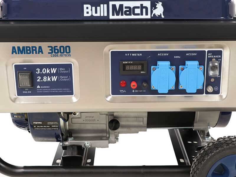 BullMach AMBRA 3600 - Groupe &eacute;lectrog&egrave;ne 3 Kw monophas&eacute; - Version sur chariot