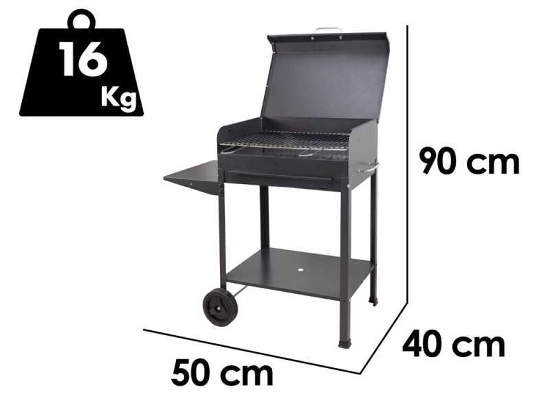 Seven Italy Vanessa Small - Barbecue &agrave; charbon en fer artisanal - 47,5x37&nbsp;cm