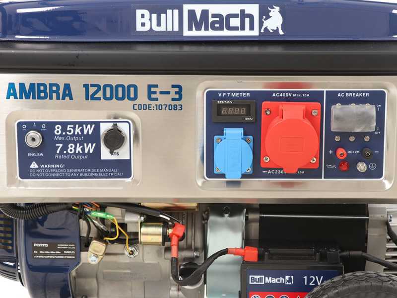 BullMach AMBRA 12000 E-3 - Groupe &eacute;lectrog&egrave;ne 8.5 Kw triphas&eacute; - Version sur chariot