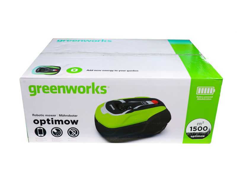 Greenworks OPTIMOW 15 GRL115 - Robot tondeuse - Avec c&acirc;ble p&eacute;riph&eacute;rique